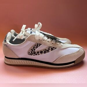 Tretorn Kristine Elite Sneakers White Cream & Leopard 6.5